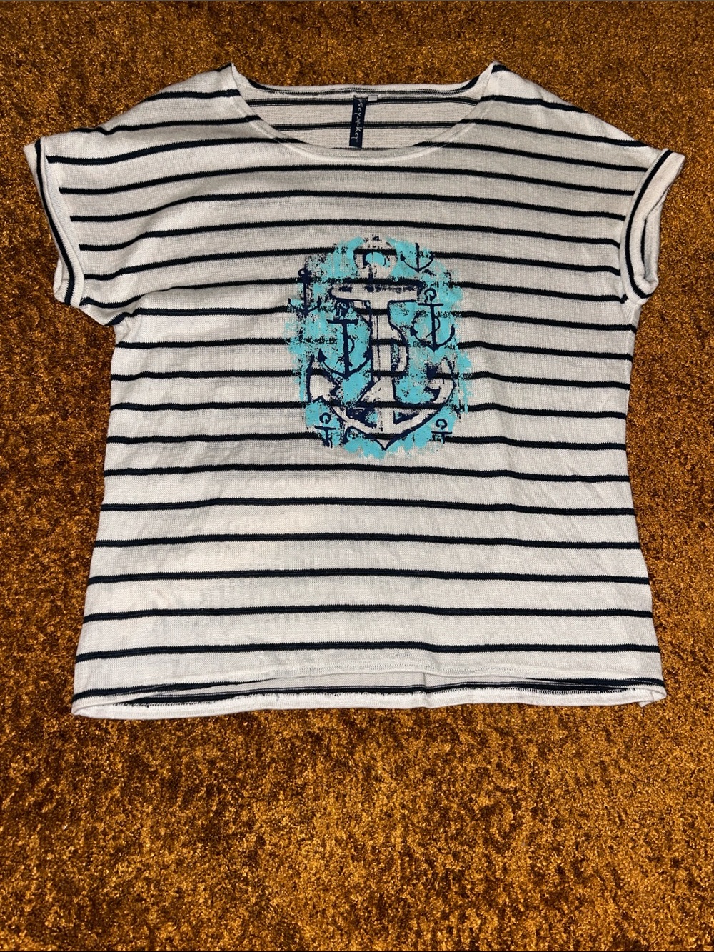 Striped Anchor Graphic Women's Blouse